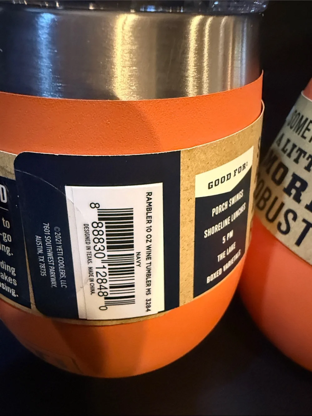 Yeti Rambler 10oz Wine Tumblers - Orange (Pair)